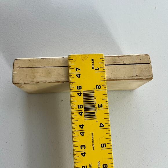 Victorian Antique Painted Wood Hinged Box Gilded 7.5"x3"x1.5" - Picture 4 of 12